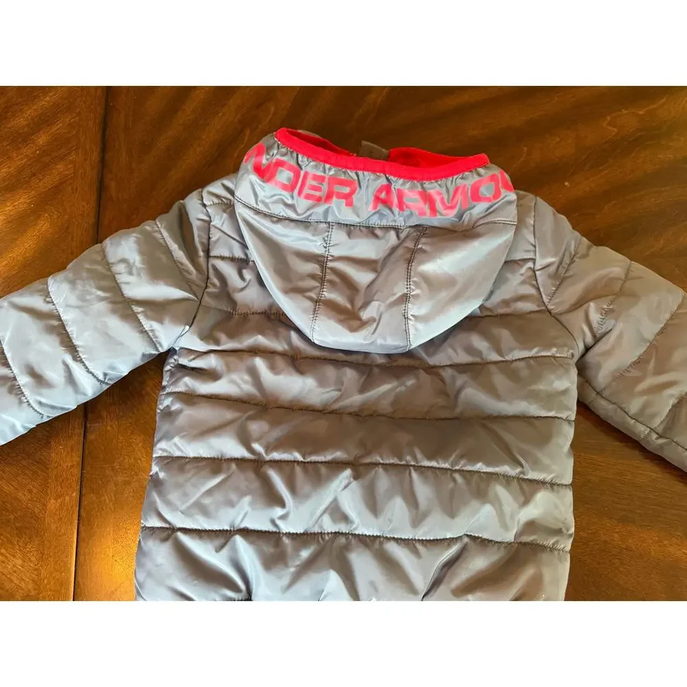 Under Armour Storm ColdGear Puffer Jacket Toddler Size 3T Gray Warm Winter Cozy